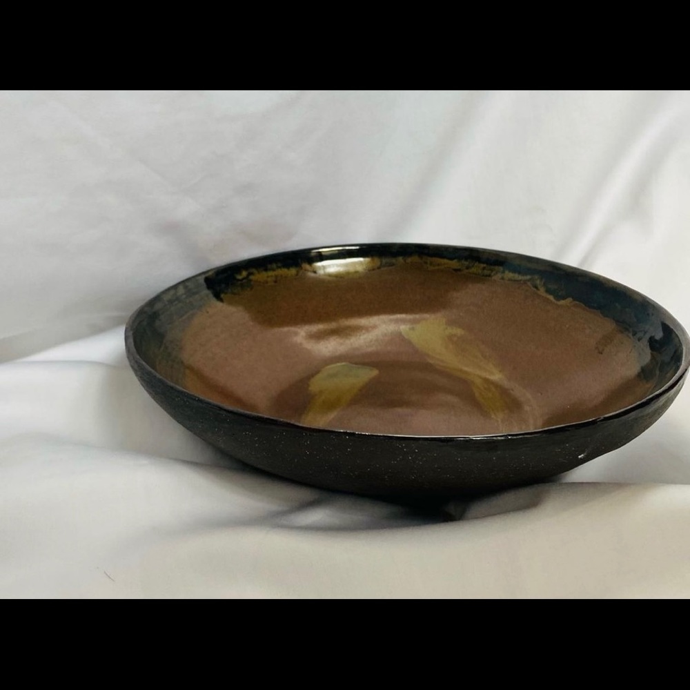 Brown and Black Handmade Pottery Bowl/ Entry Way Bowl/ Home Decor